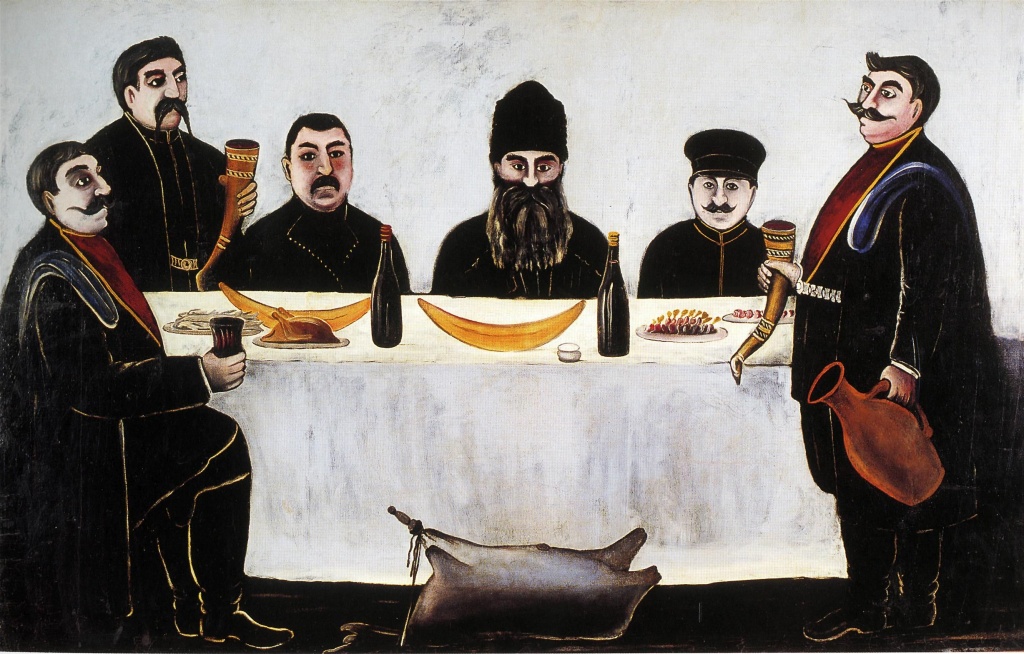 Оригинал картины «Кутеж» Нико Пиросмани хранится в московском Музее Востока.