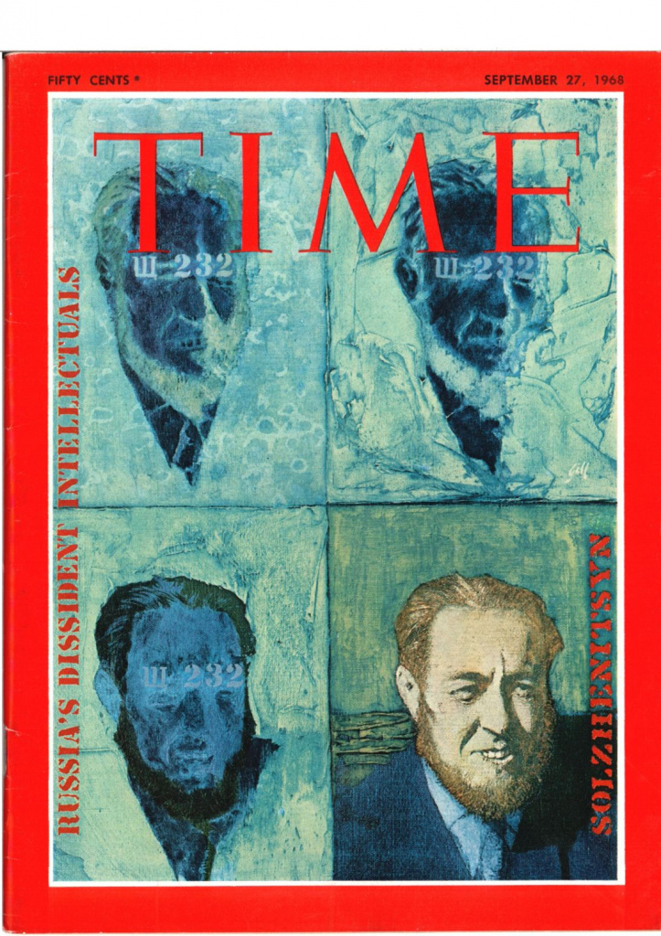 Опальный советский литератор Солженицын дважды попадал на обложку авторитетнейшего американского журнала Time. В первый раз в 1968 году — еще будучи советским гражданином.