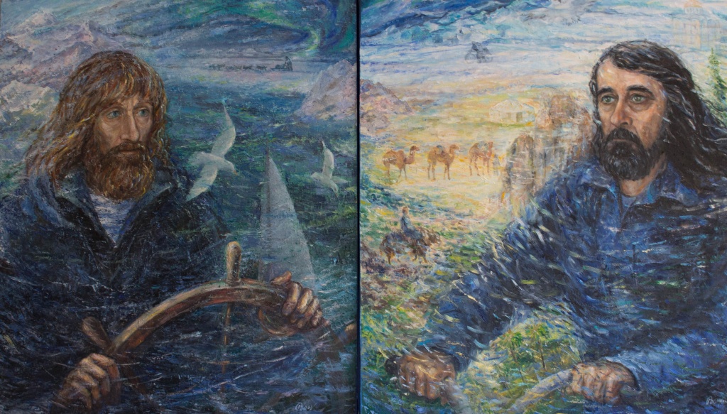 Картины «Федор Конюхов» и «Павел Конюхов», автор Вера Конюхова, жена Павла.