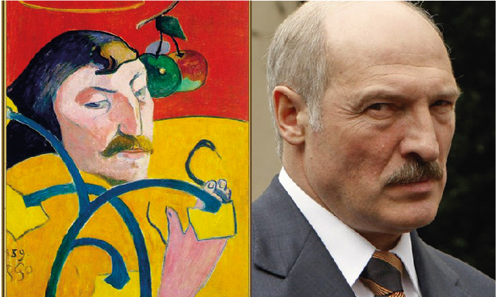 «Автопортрет», Поль Гоген, 1889 год/президент Белоруссии Александр Лукашенко