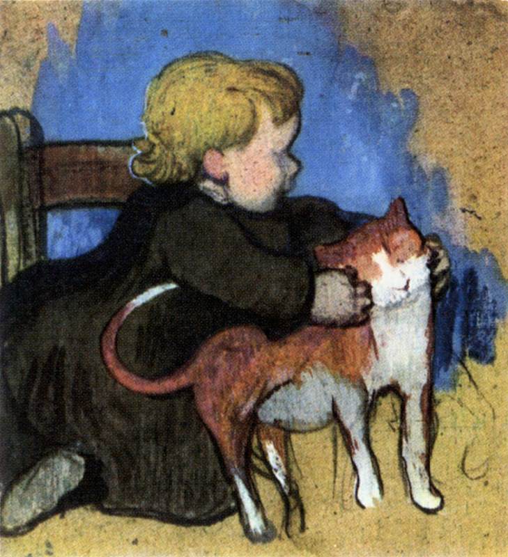 «Мими и ее кот», Поль Гоген, 1890 г.