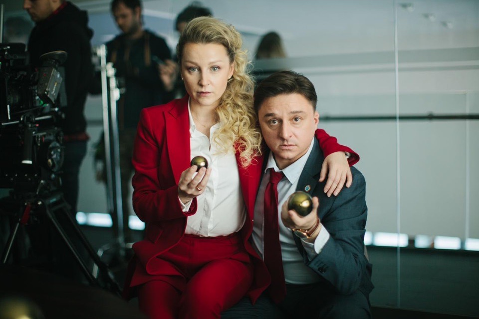 На съемках сериала «БИХЭППИ» с Ольгой Медынич.
