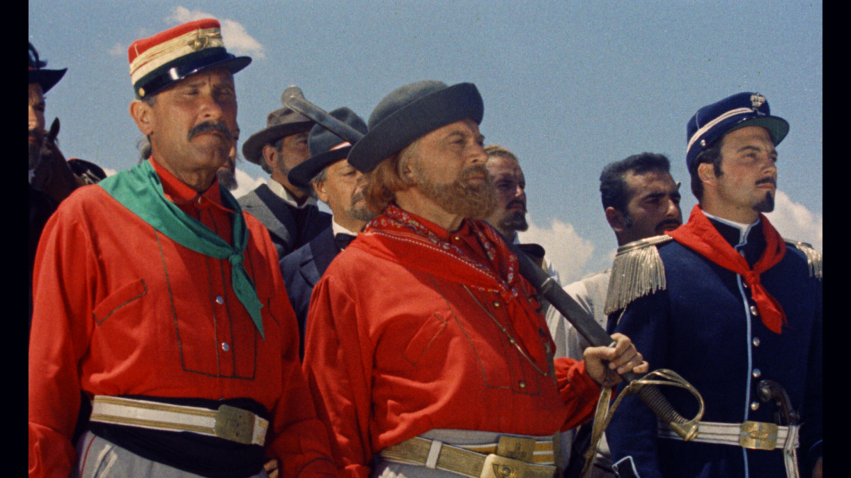 Кадр из фильма «Да здравствует Италия!», реж. Р. Росселлини, 1960 год. В роли Гарибальди актер Ренцо Риччи (в центре).